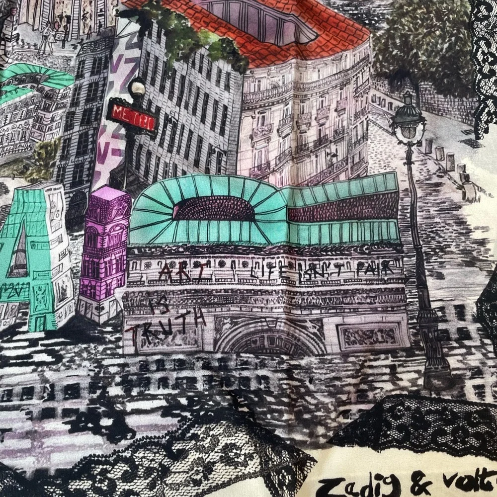 Blondie 85 Zadigcity Night Silk Scarf from Zadig& Voltaire - Picture 6 of 15